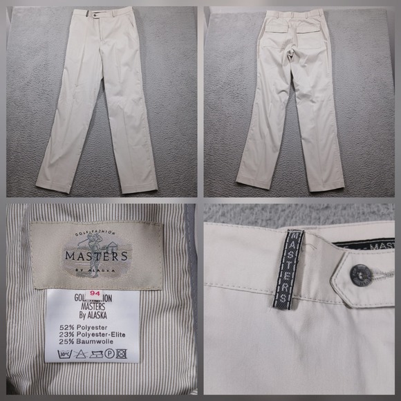 Masters By Alaska Other - Masters by Alaska Golf Pants Mens EU 34 Khaki Beige Flat Front